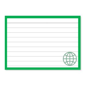 Leitner Flashcards Karteikarten A7 Geographie grün liniert