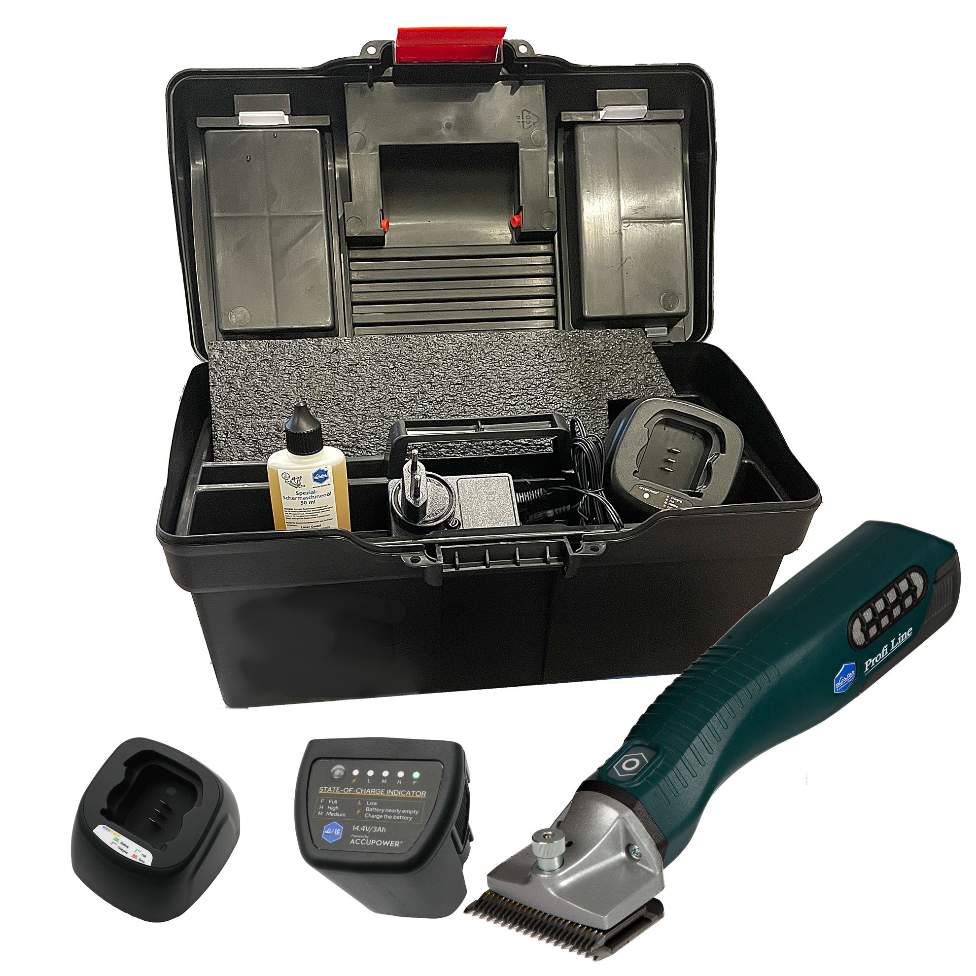 PROFI LINE AKKU RIND mit Messersatz LI A 6 – Akku Schermaschine für Rinder – Bild 2