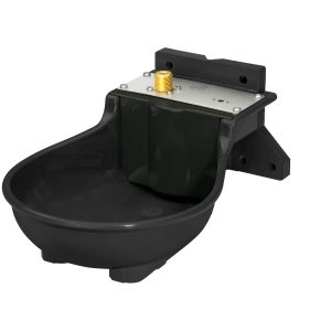 Viehtränke aus Kunststoff schwarz mit Schwimmerventil