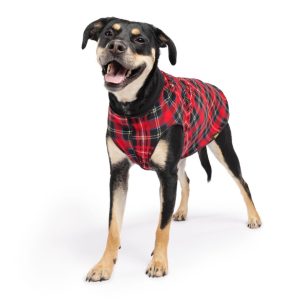 stretch doppel fleece karo red und black von goldpaw