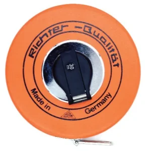 Stahl Bandmaß Standard Länge 50 m, mm Teilung, weißlackiert